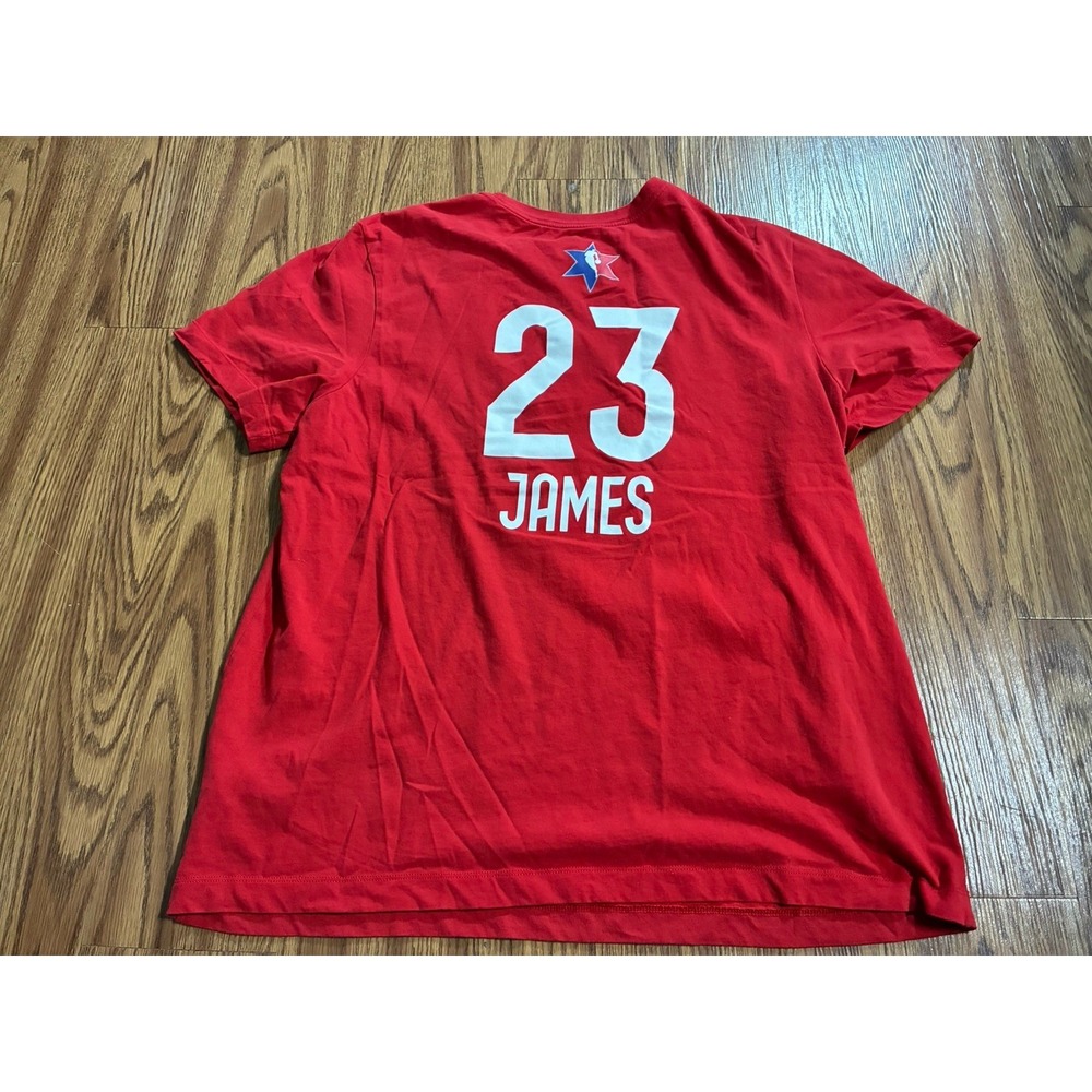 #J119 Nike Dri Fit NBA All Star Game Lebron James #23 DRI-FIT T-Shirt Red XXL